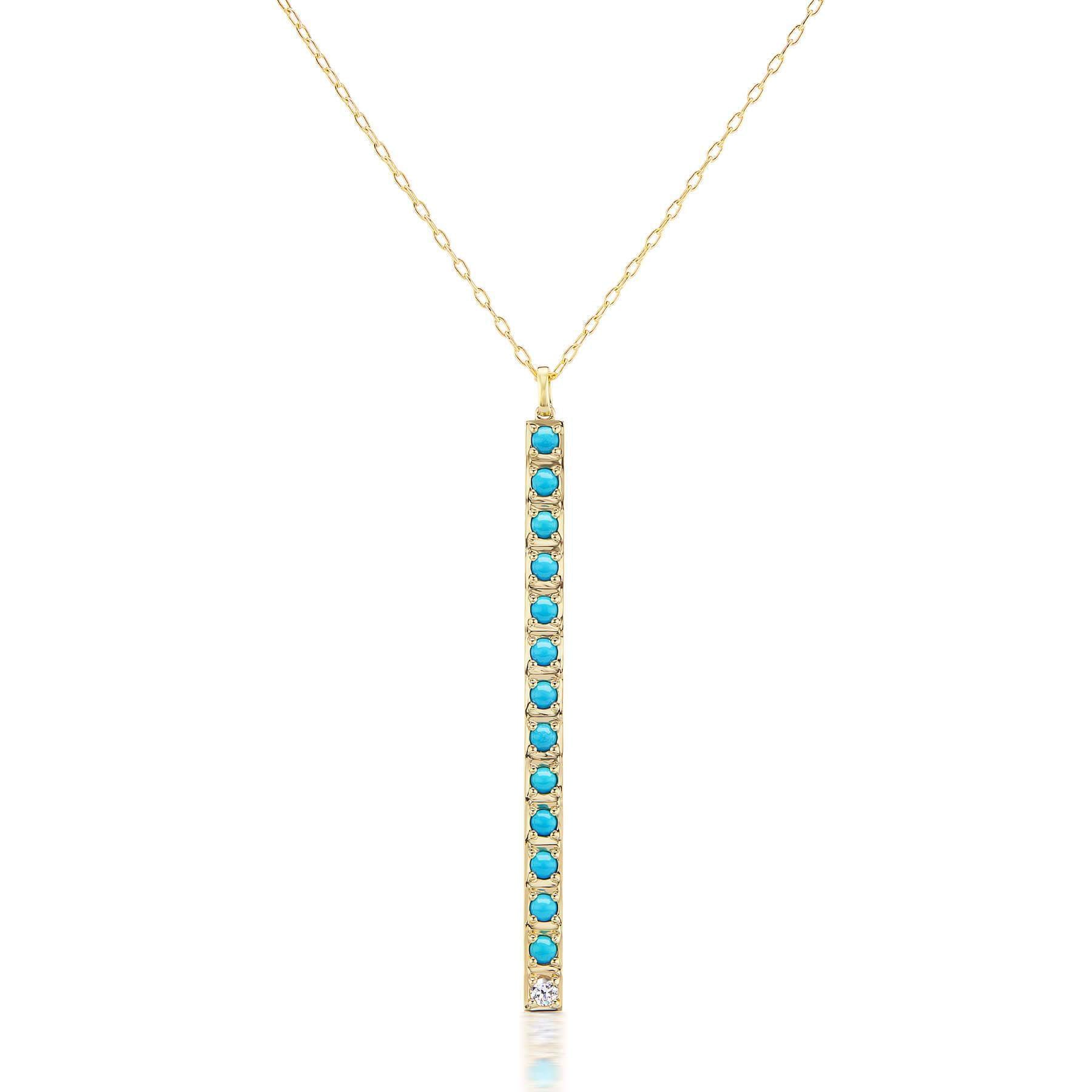 Vertical Turquoise Bar Necklace