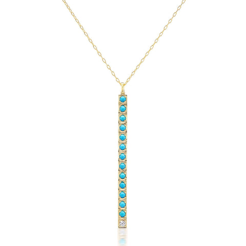 Vertical Turquoise Bar Necklace