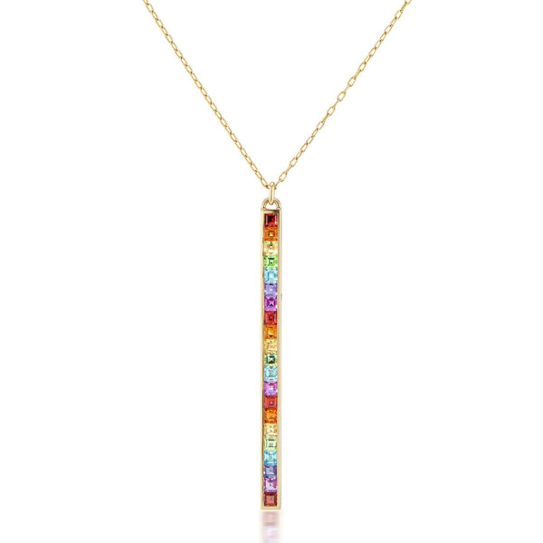 Vertical Rainbow Bar Necklace