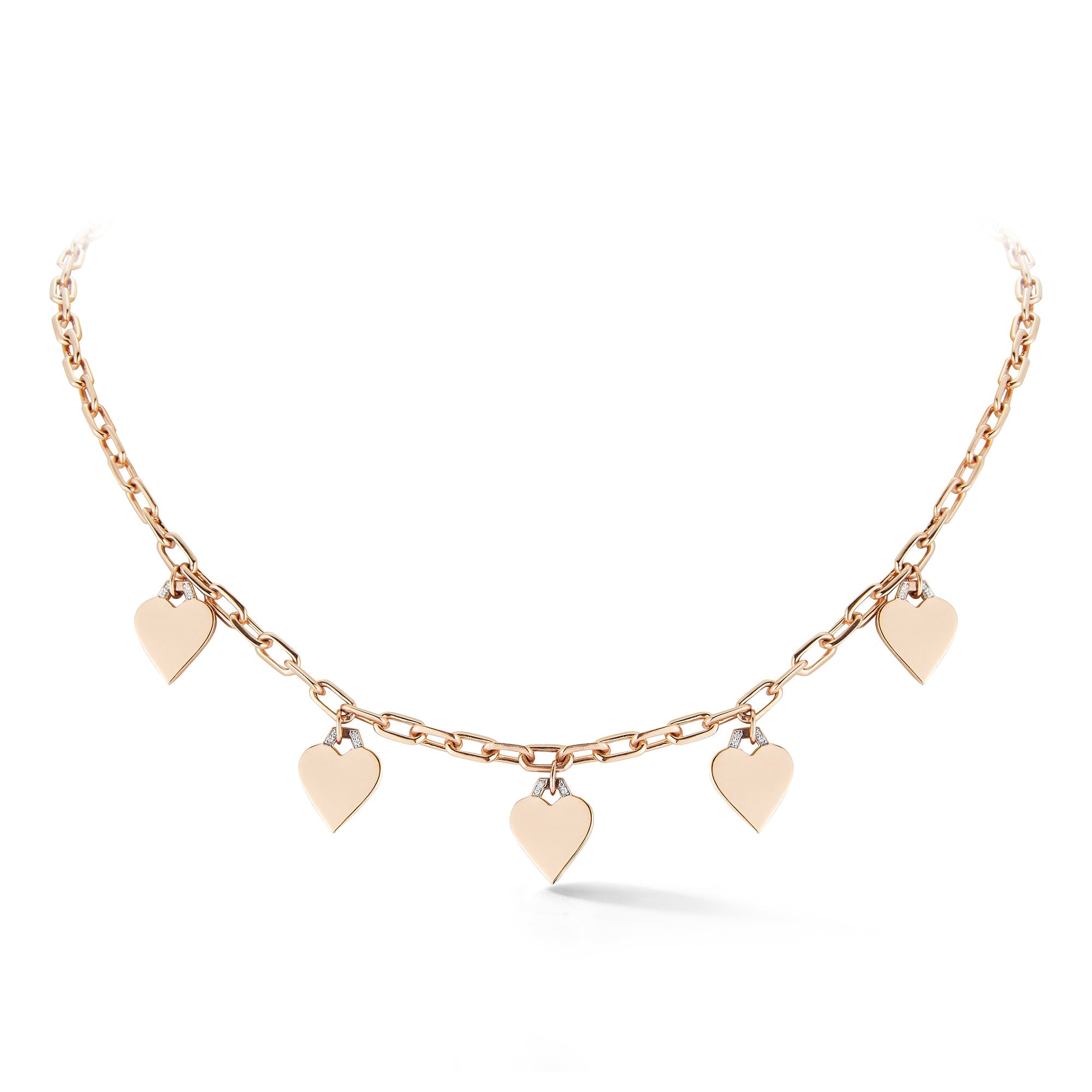 Dora Gold Multi Heart Charm Necklace