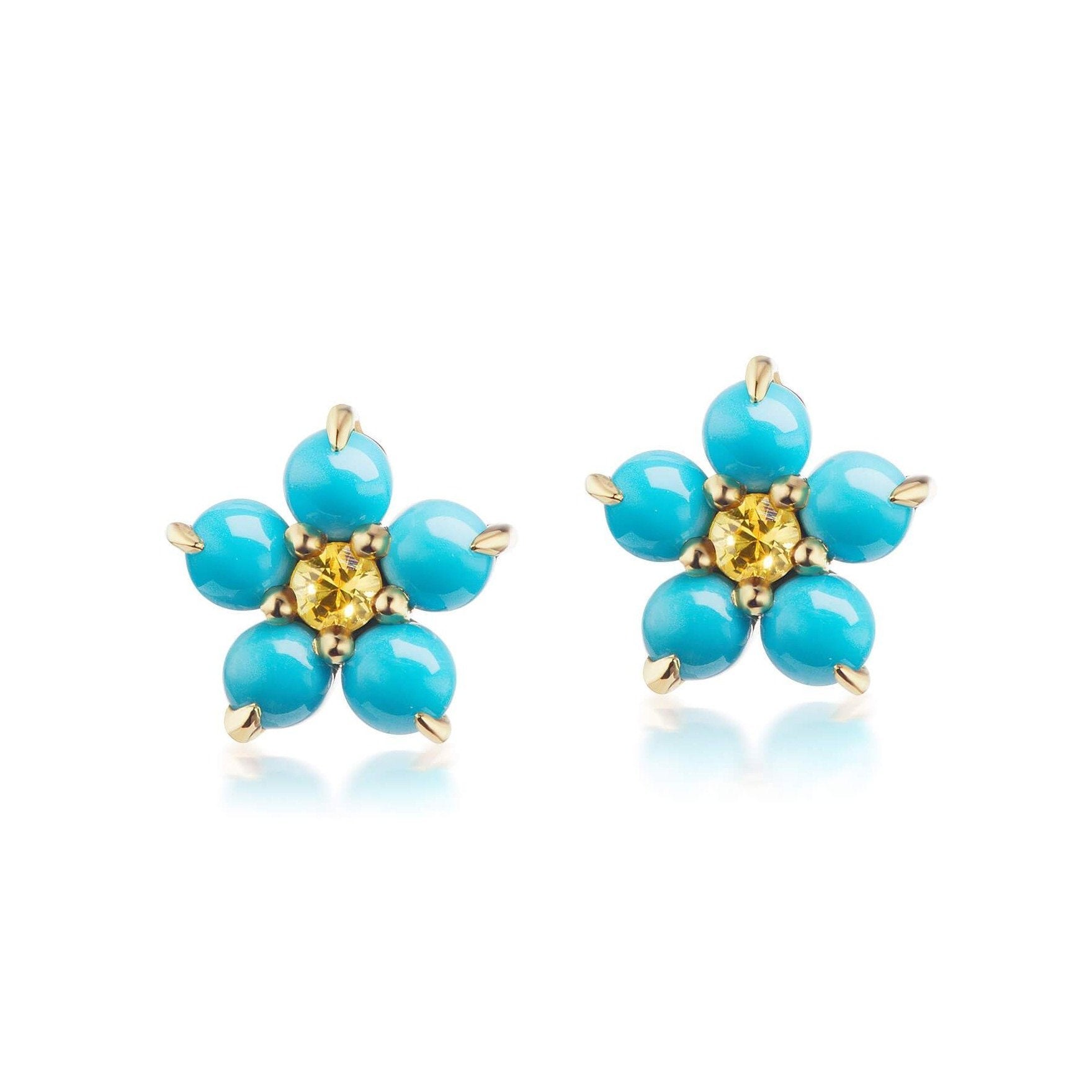 Petite Turquoise Floral Studs
