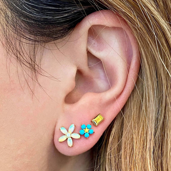 Moval Floral Studs