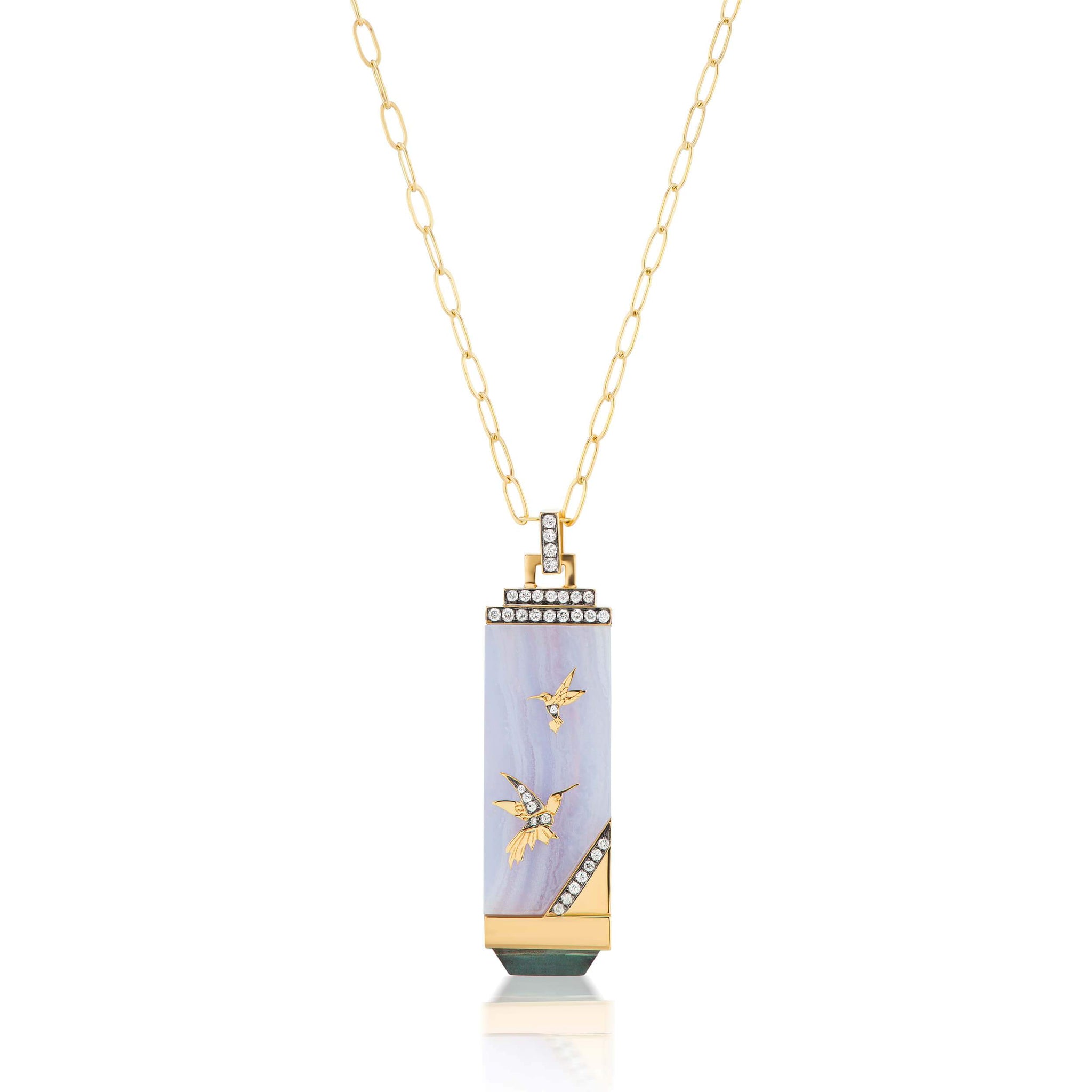 Gemstone & Symbol Tablet Necklace