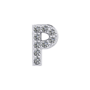Mini Slider Pave Letter P Charm