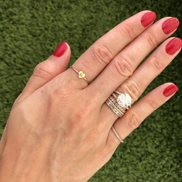 Tiny Engraved Heart Ring