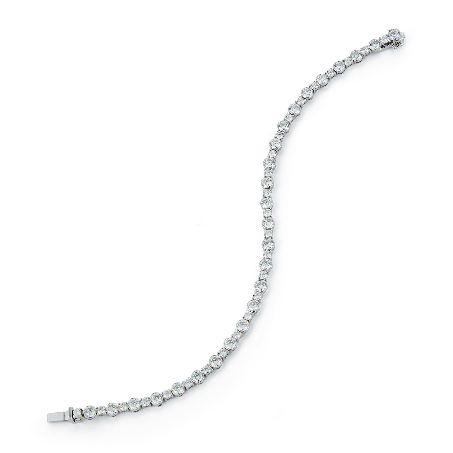 Bezel White Gold Tennis Bracelet