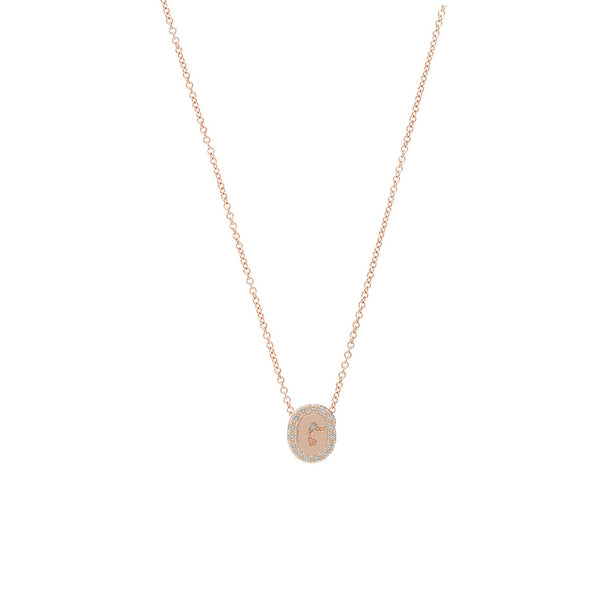 Extra Small Bubble Name with Pave Outline Necklace