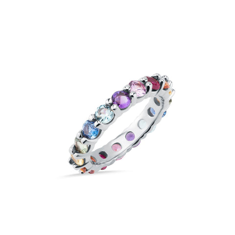 Round Sapphire Rainbow Band