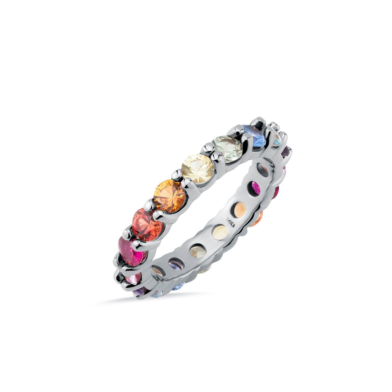 Round Sapphire Rainbow Band