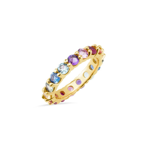 Round Sapphire Rainbow Band