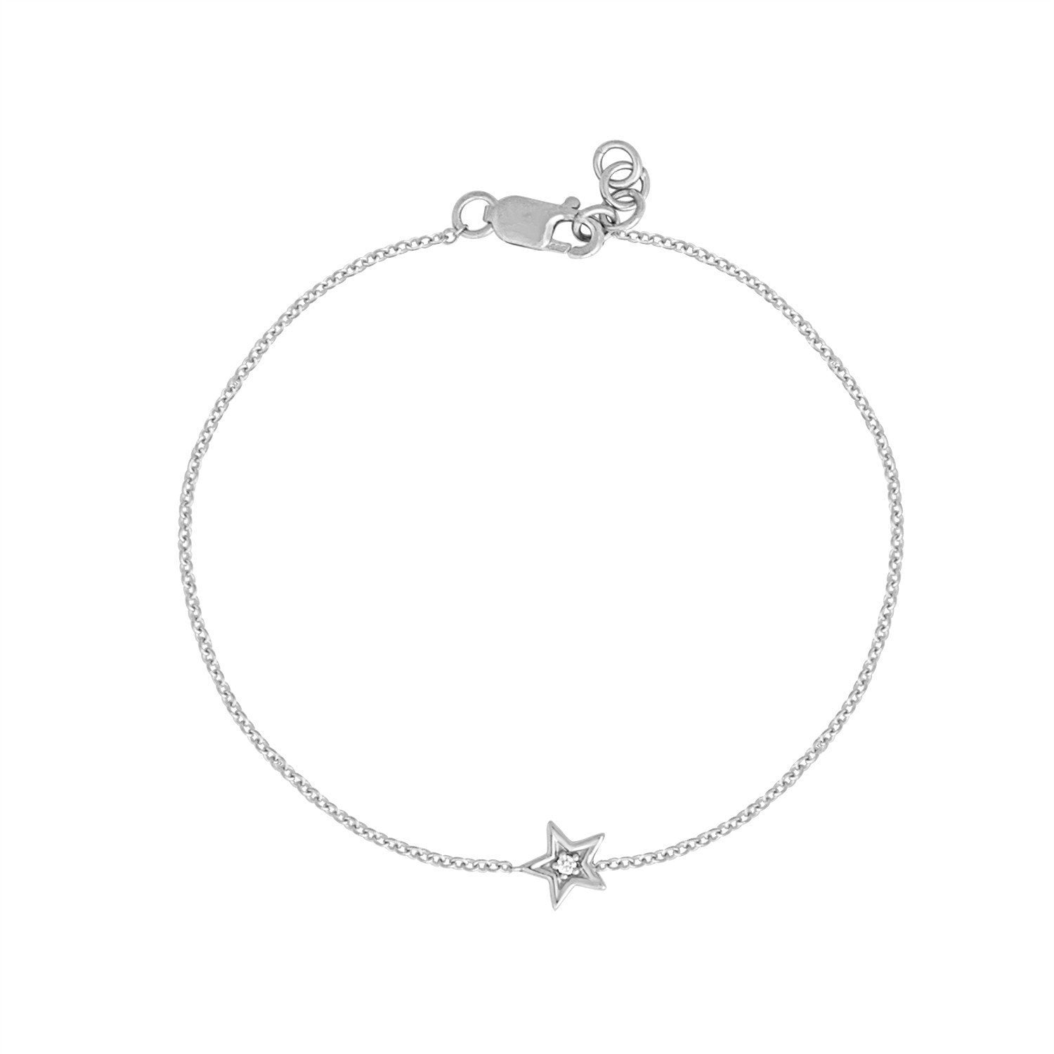 Star Bracelet with Single Diamond