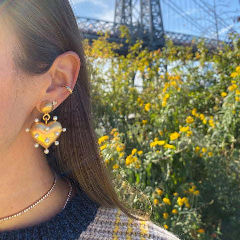 Pin Cushion Heart Earrings