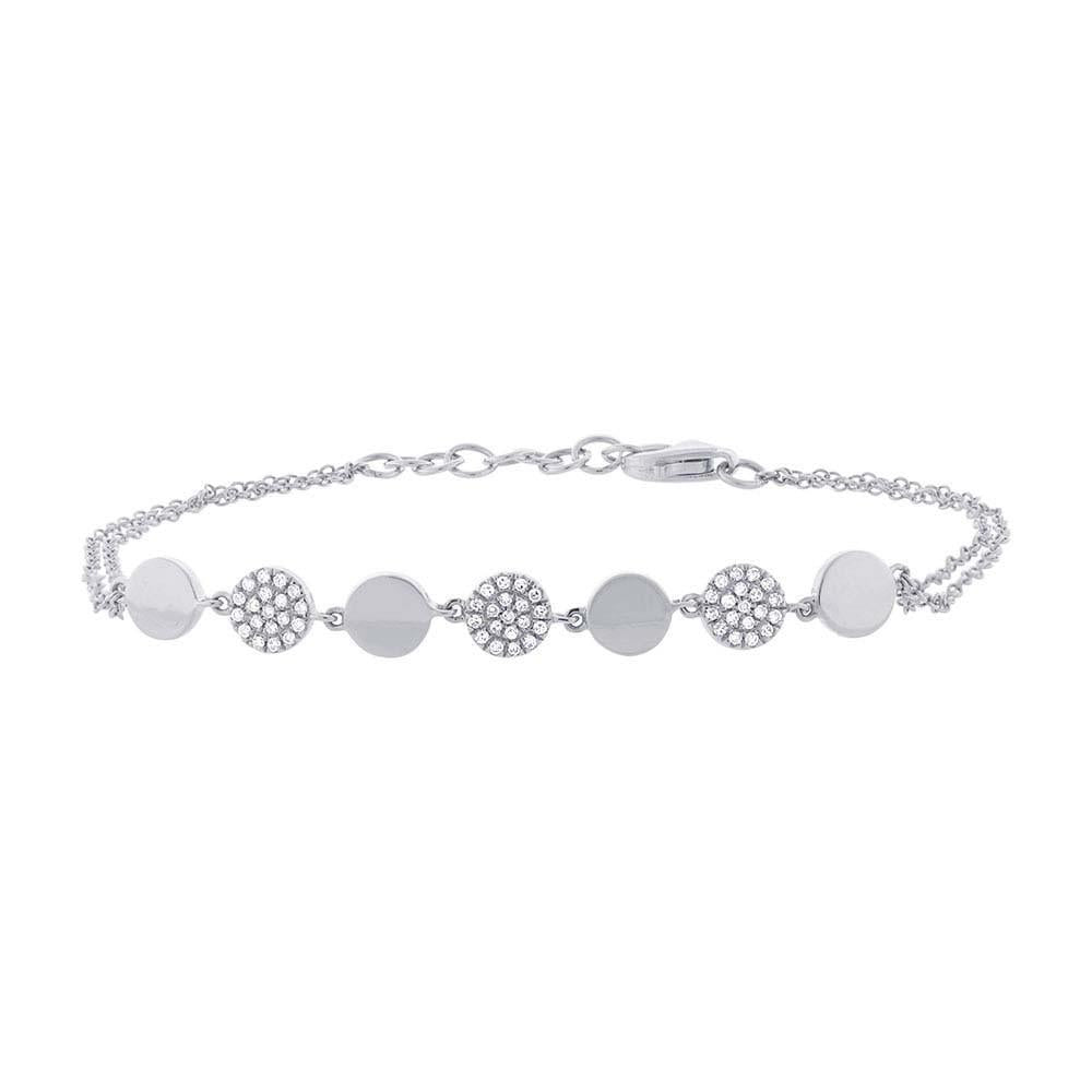 Gold and Diamond Disc Bracelet