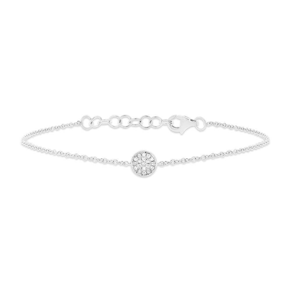 Single Disc Bracelet in White Gold