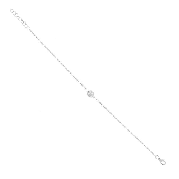 Single Disc Bracelet in White Gold