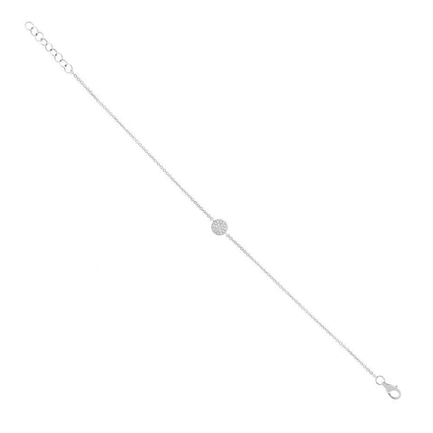 Single Disc Bracelet in White Gold