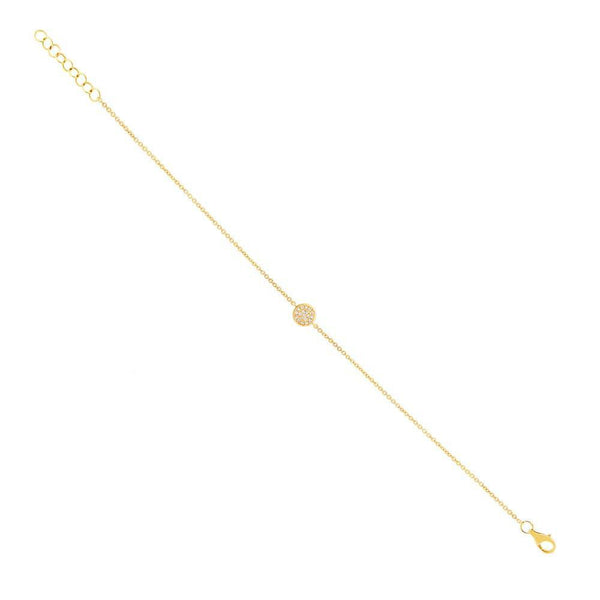 Single Disc Bracelet in Yellow Gold
