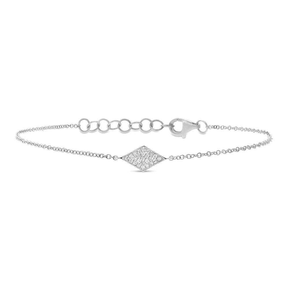 Pave Kite Bracelet in White Gold