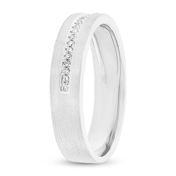 Gold Band with Pave Line
