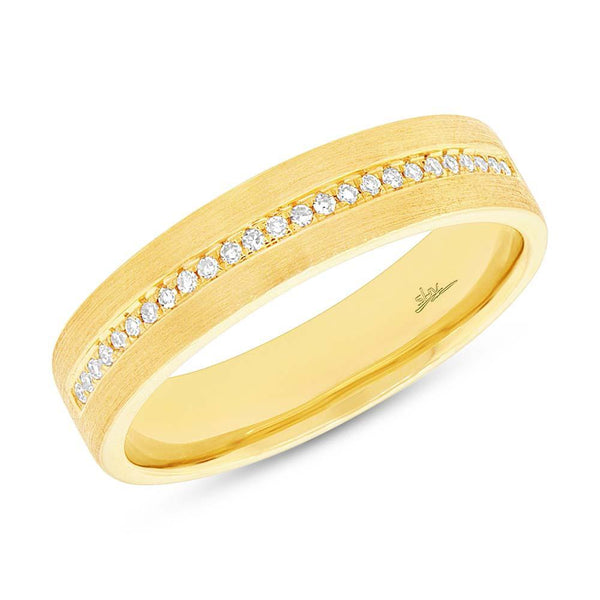 Gold Band with Pave Line