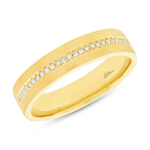 Gold Band with Pave Line