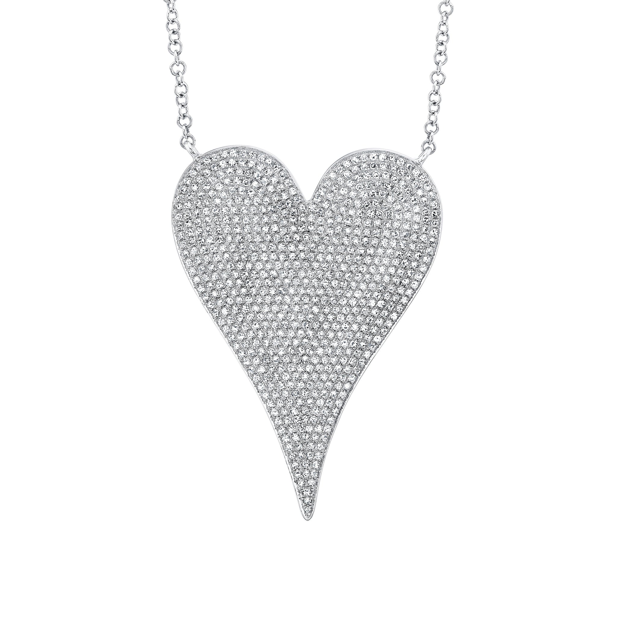XL Pave Heart Necklace