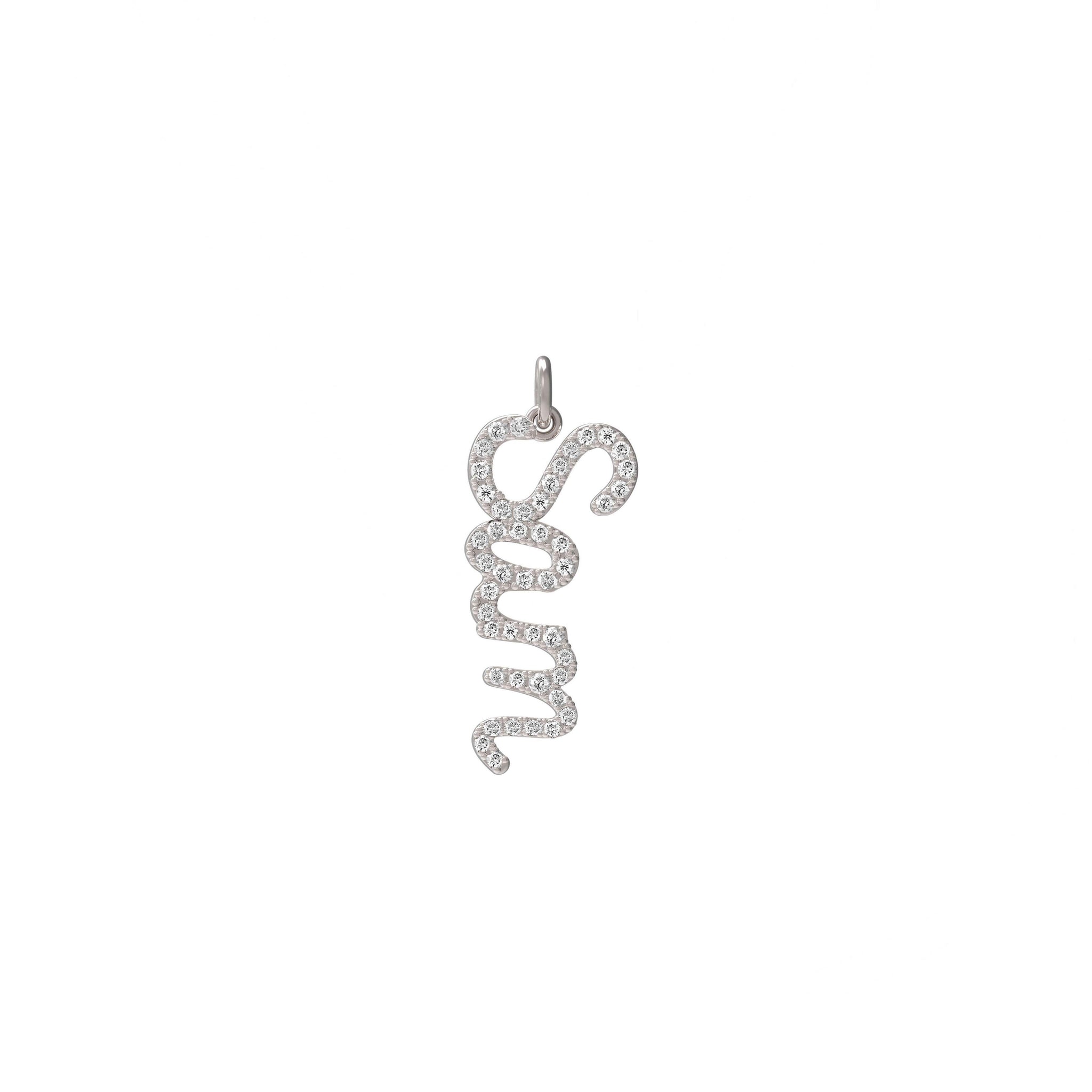 Diamond Jumbo Script Name Charm
