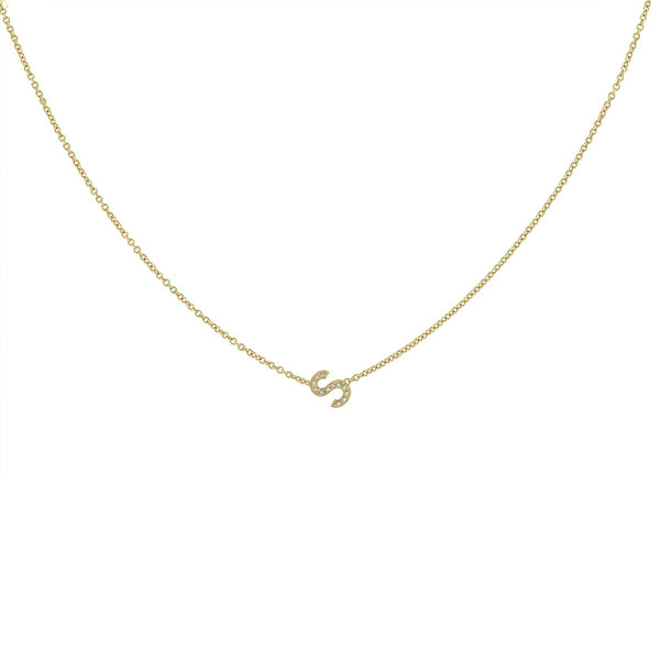 Mini Pave Letter Necklace