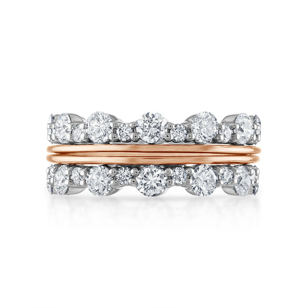 Scalloped Diamond Stack Rings