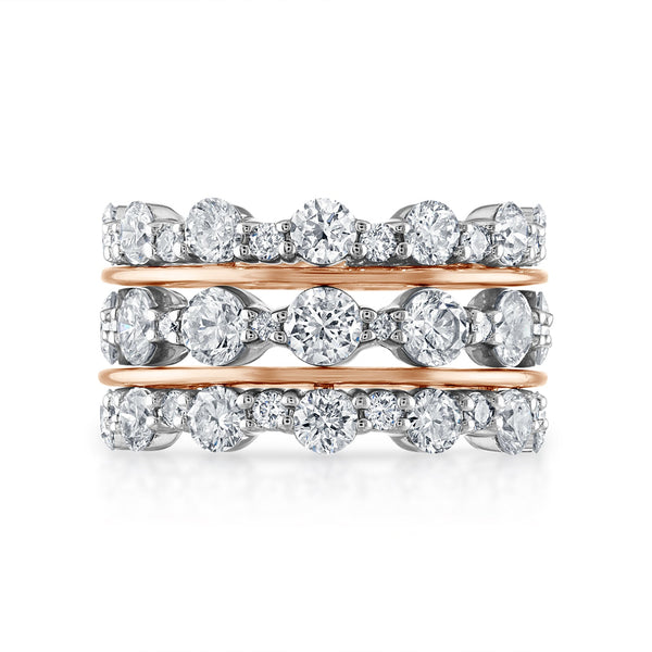 Scalloped Diamond Stack Rings