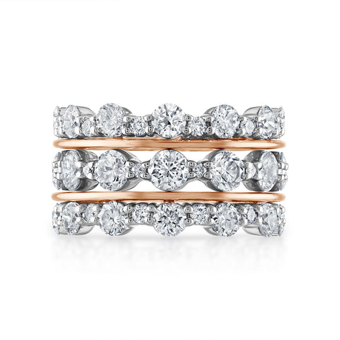 Scalloped Diamond Stack Rings
