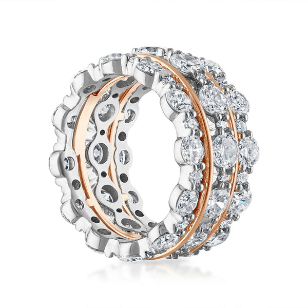 Scalloped Diamond Stack Rings