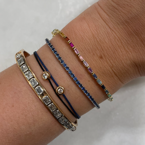 Rainbow Baguette Tennis Bracelet