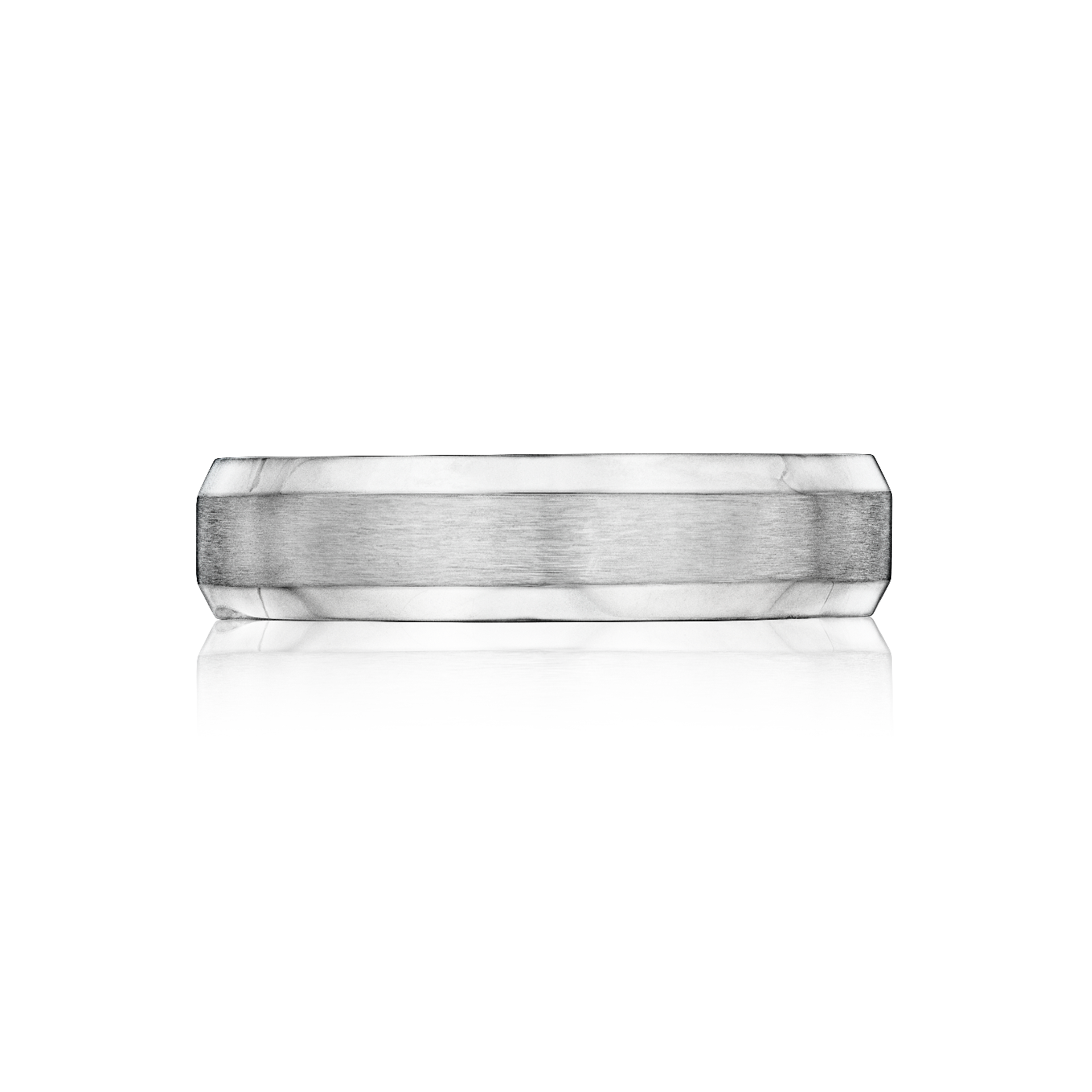 Beveled Gold Wedding Band in  Platinum