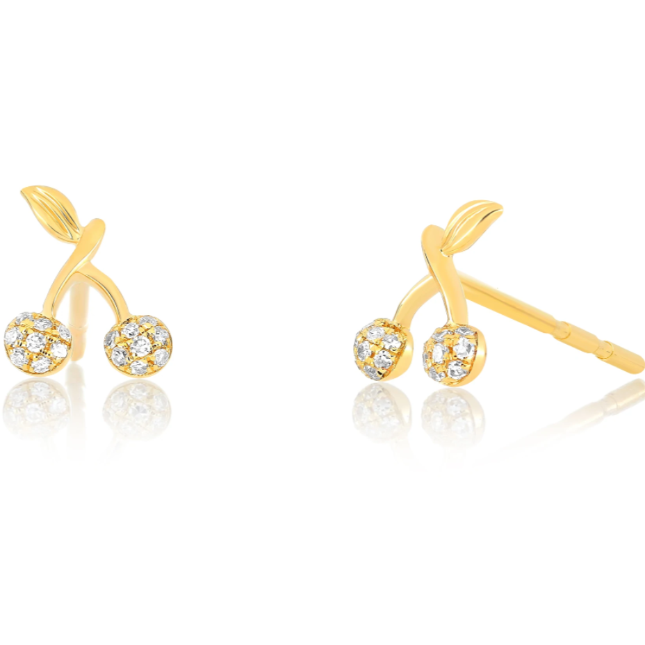 Diamond Mini Cherry Stud Earring