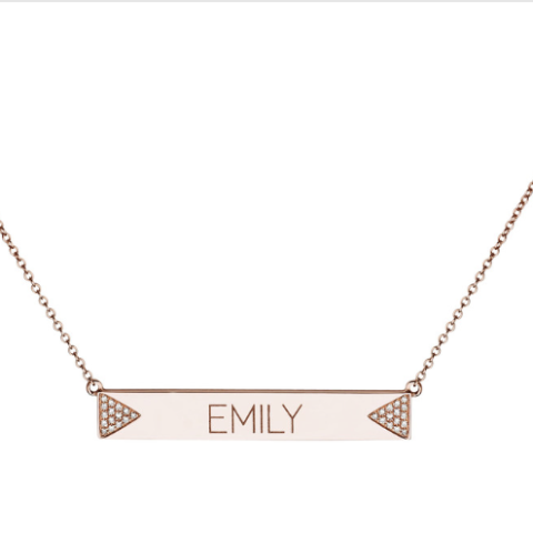Double Triangle Nameplate Necklace - Font Style