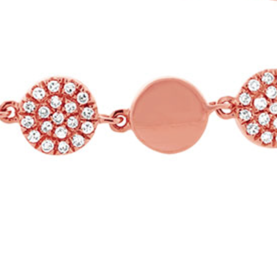 Gold and Diamond Disc Bracelet