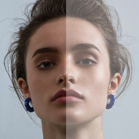 Lapis Facet Stone Hoops