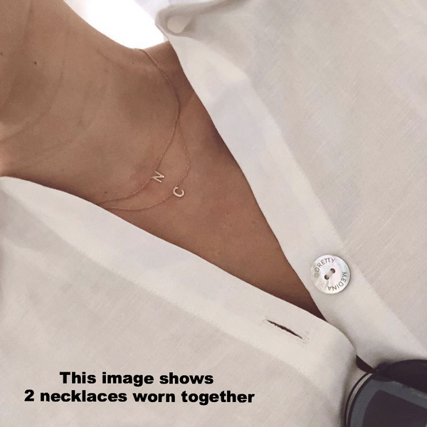 Mini Pave Letter Necklace