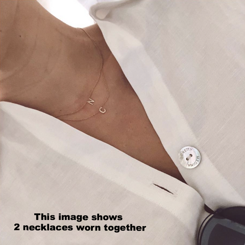 Mini Pave Letter Necklace