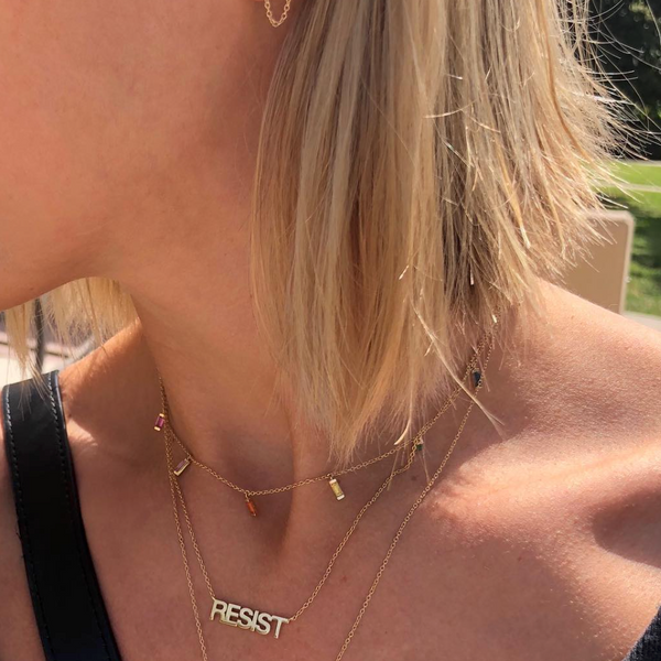 Rainbow Baguette Necklace