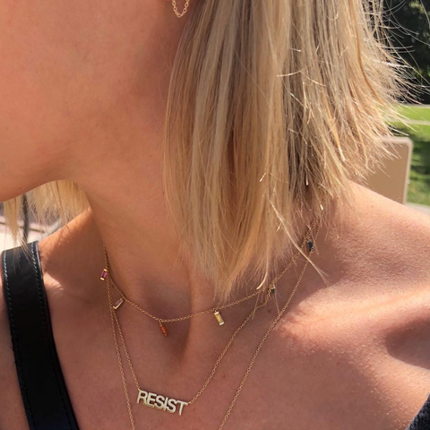 Rainbow Baguette Necklace