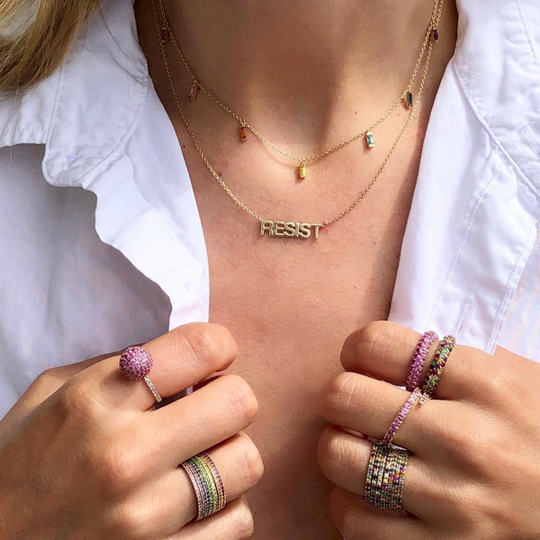 Rainbow Baguette Necklace