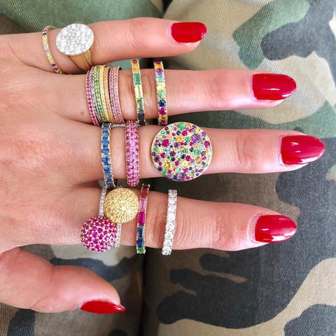 Large Diamond Stack Band