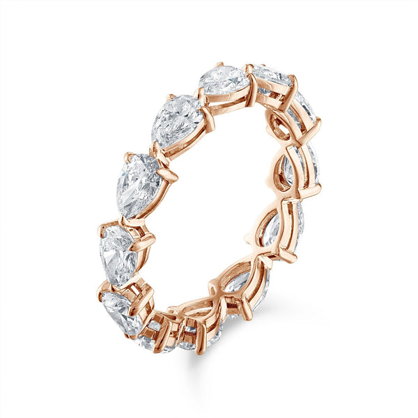 Rose Gold Sideways Pear Eternity Band