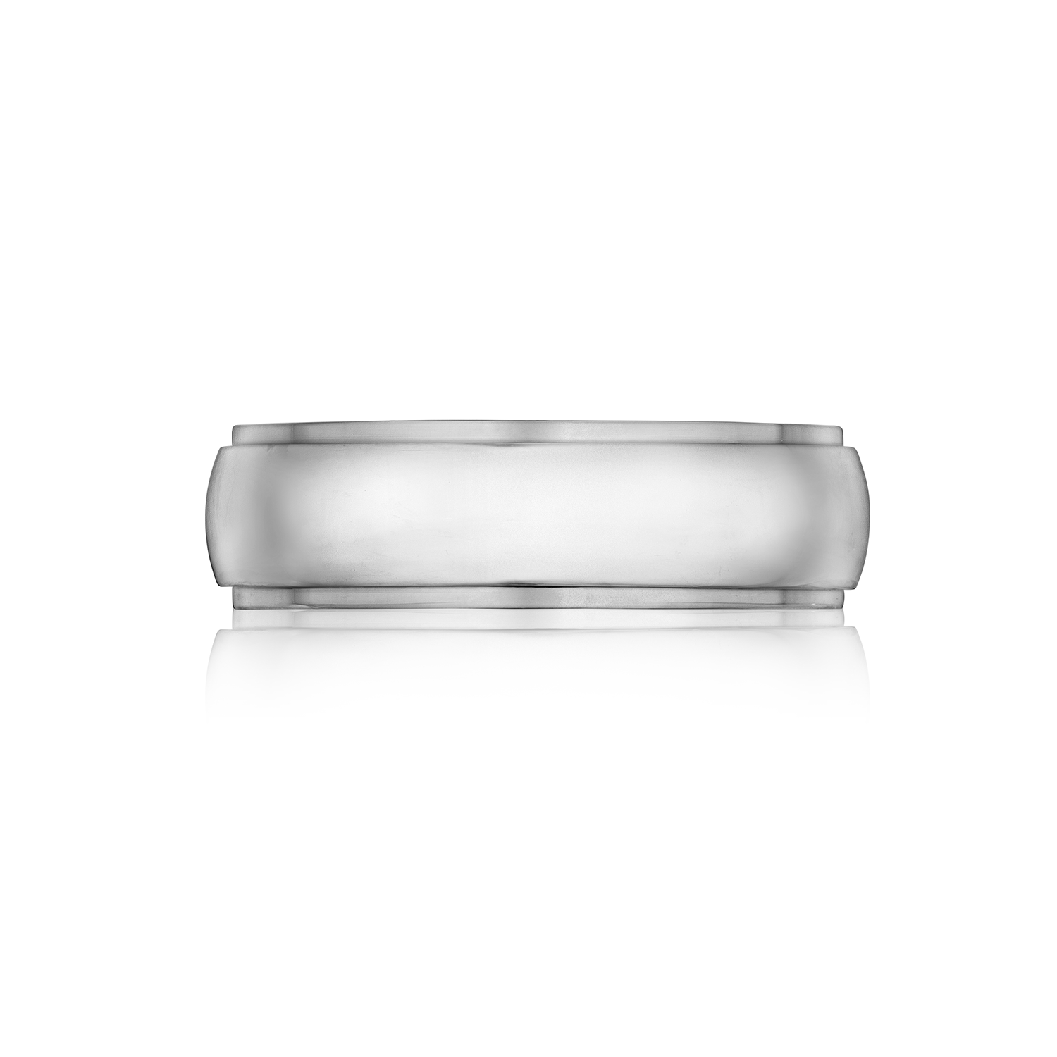 Step Edge Gold Wedding Band in Platinum