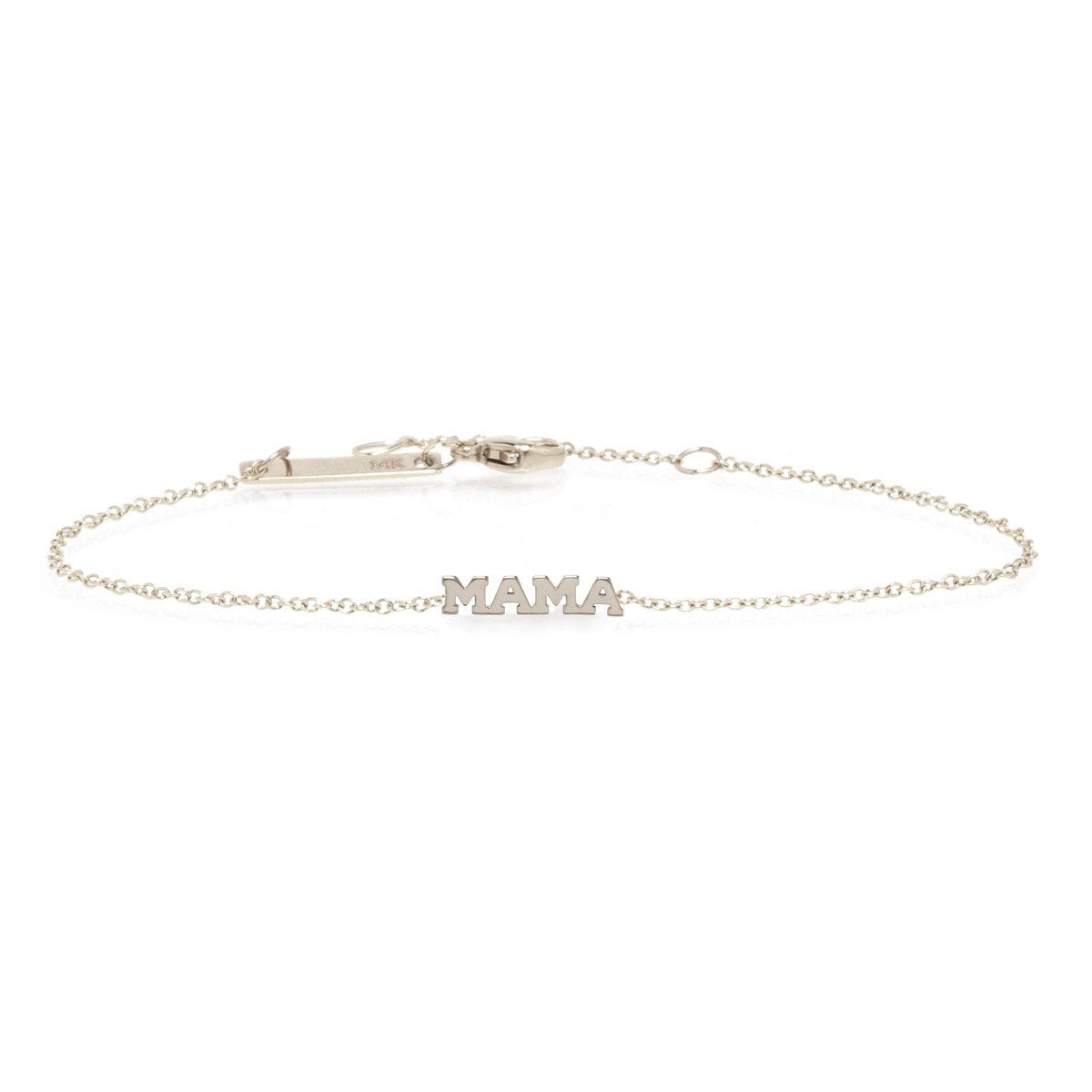 Itty Bitty MAMA Bracelet in White Gold