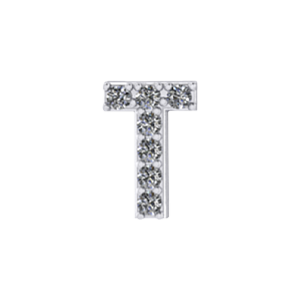 Mini Slider Pave Letter T Charm