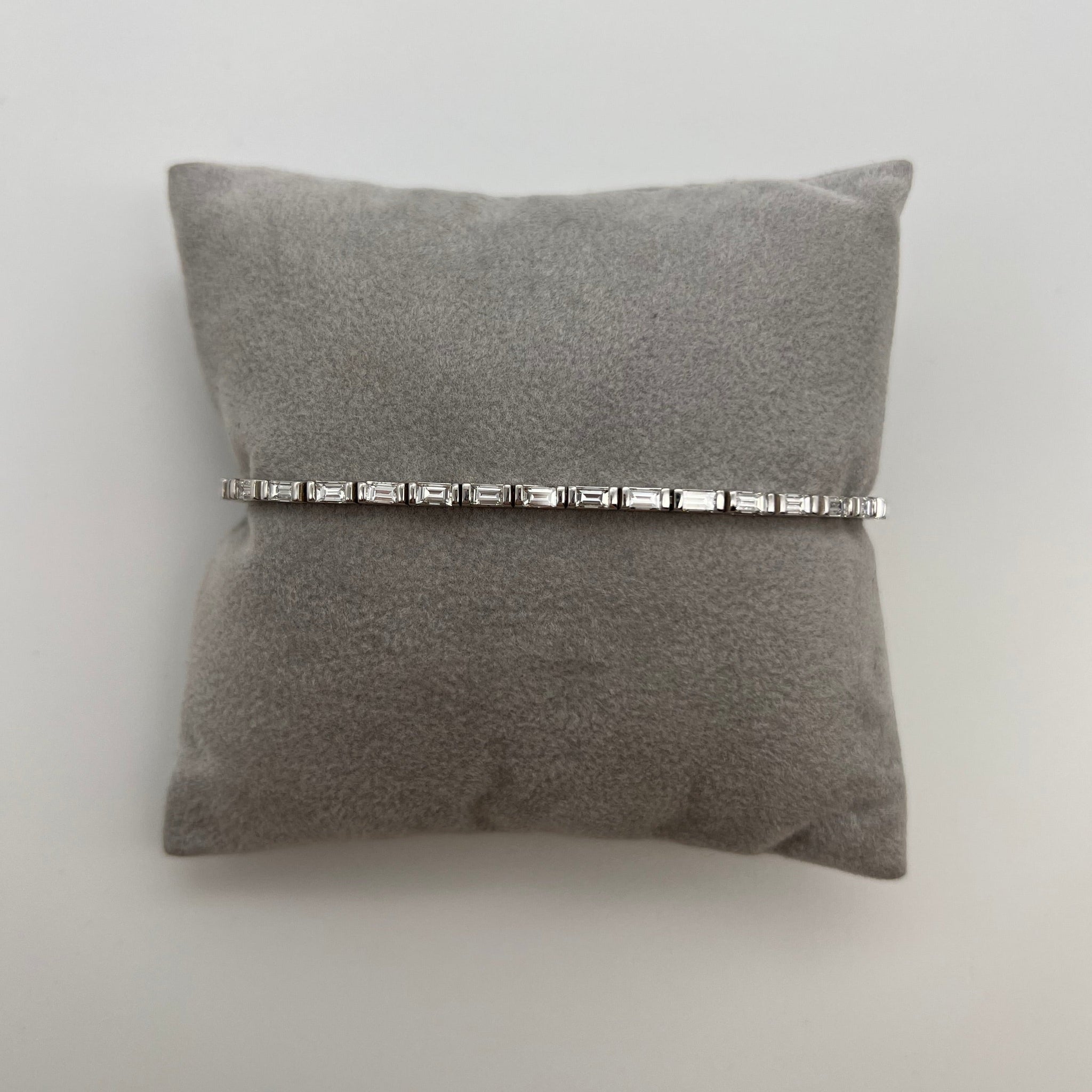 Bar Set East West Baguette Tennis Bracelet 3.39ct