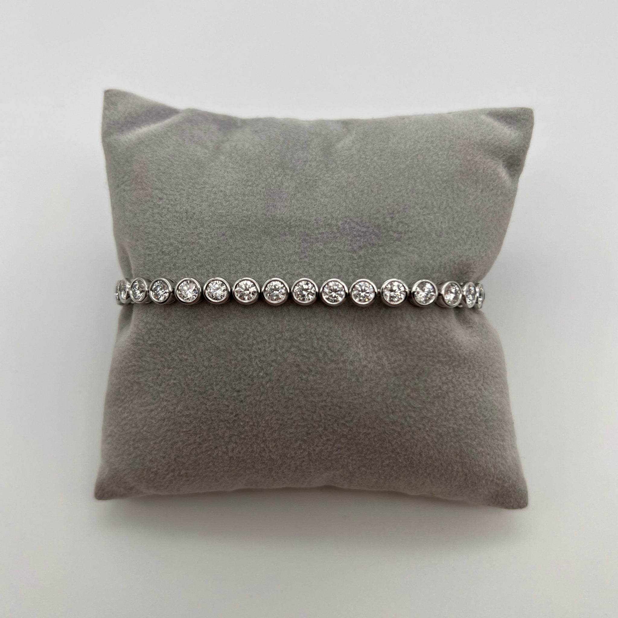 Bezel Set Round Tennis Bracelet 6.18ct
